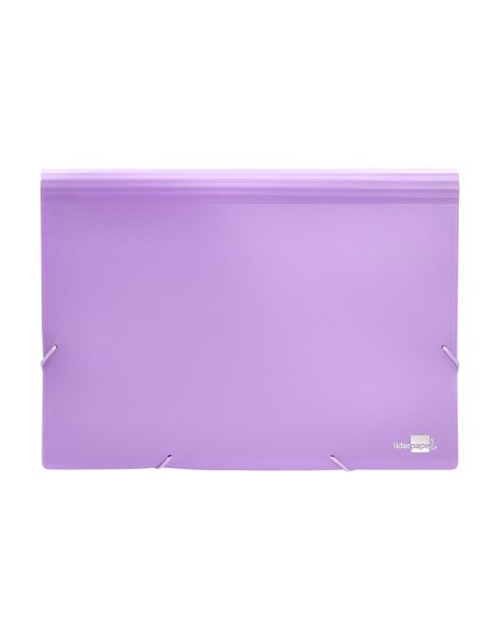 Carpeta liderpapel clasificador fuelle polipropileno din a4 lavanda opaco 13 departamentos