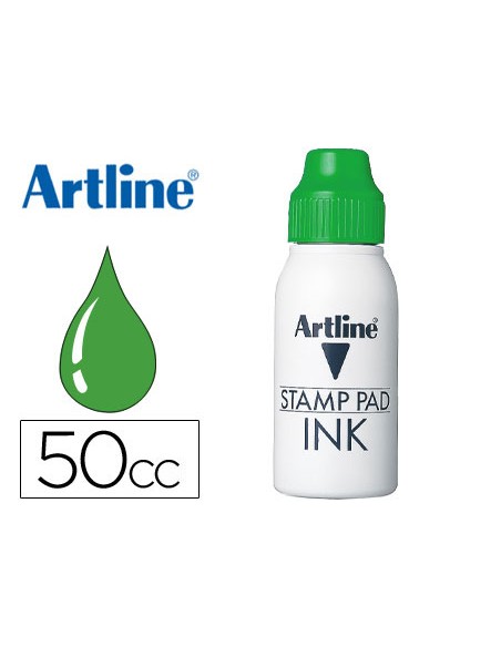 Tinta tampon artline verde bote 50 cc