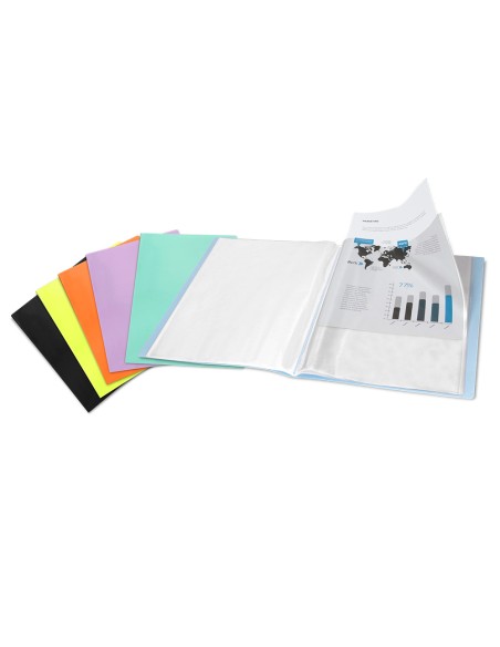 Carpeta liderpapel escaparate 30 fundas polipropileno din a4 amarillo fluor opaco