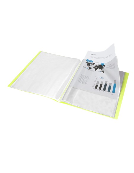 Carpeta liderpapel escaparate 30 fundas polipropileno din a4 amarillo fluor opaco