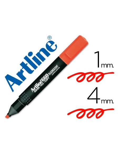 Rotulador artline fluorescente ek-660 rojo...