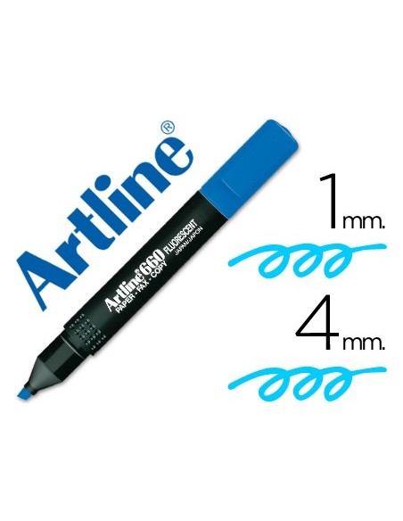 Rotulador artline fluorescente ek-660 azul...