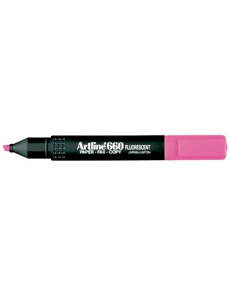 Rotulador artline fluorescente ek-660 rosa punta biselada