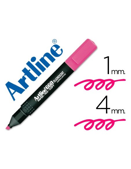 Rotulador artline fluorescente ek-660 rosa...
