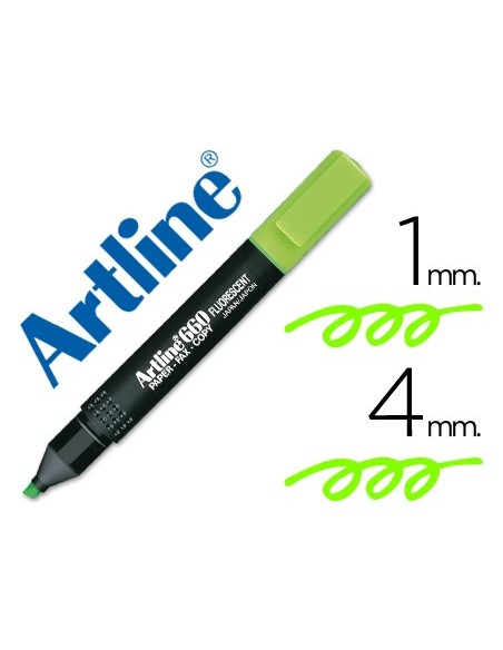 Rotulador artline fluorescente ek-660 verde...