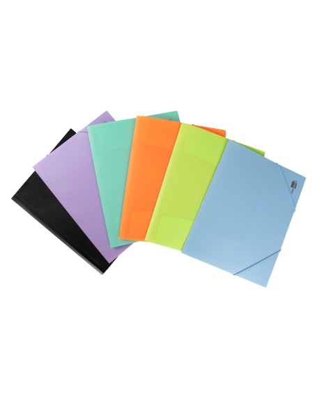 Carpeta liderpapel gomas solapas polipropileno din a4 celeste opaco