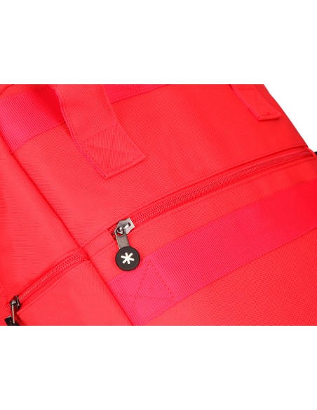 Cartera antartik mochila 2 asas y bolsillos exteriores rojo 300x115x390 mm