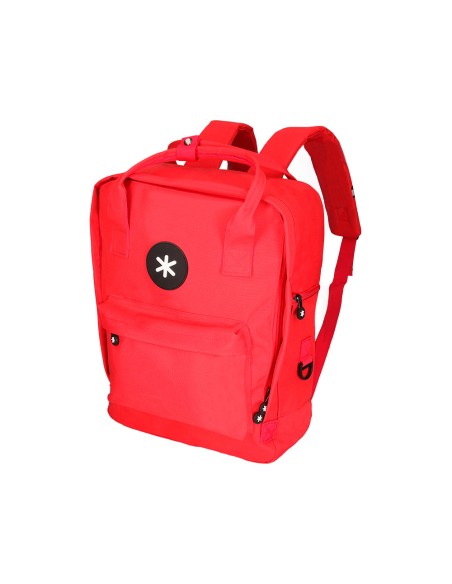 Cartera antartik mochila 2 asas y bolsillos exteriores rojo 300x115x390 mm