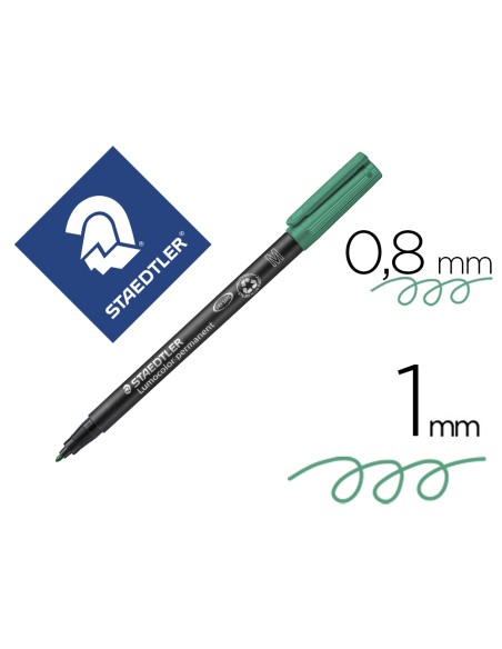 Rotulador staedtler lumocolor retroproyeccion punta de fibrapermanente 317-5 verde punta media redonda 0.8-1 mm