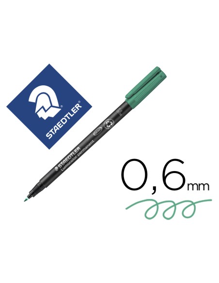 Rotulador staedtler lumocolor retroproyeccion punta de fibrapermanente 318-5 verde punta fina redonda 0.6 mm