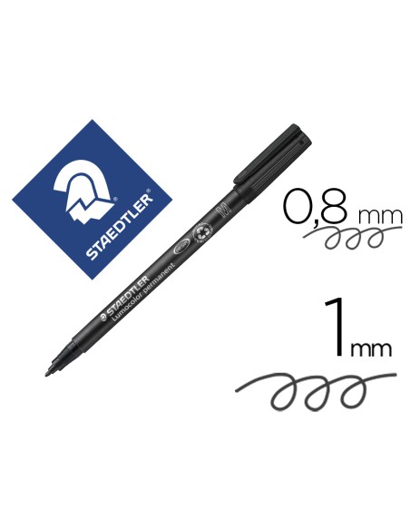 Rotulador staedtler lumocolor retroproyeccion punta de fibrapermanente 317-9 negro punta media redonda 0.8-1 mm