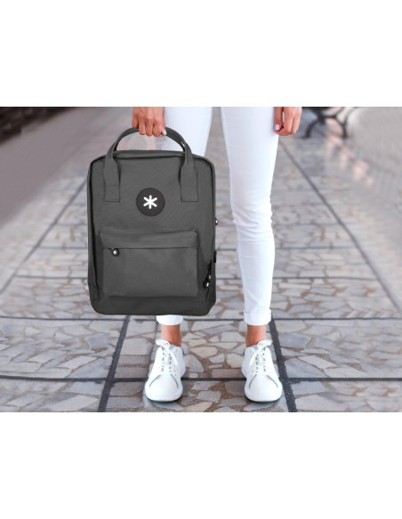 Cartera antartik mochila 2 asas y bolsillos exteriores negro 300x115x390 mm