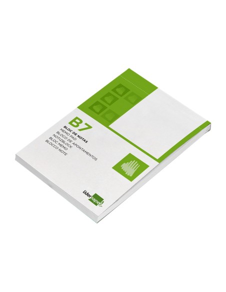 Bloc notas liderpapel liso b7 80 hojas 60g/m2...