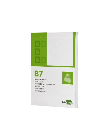 Bloc notas liderpapel liso b7 80 hojas 60g/m2...