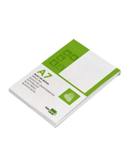 Bloc notas liderpapel liso a7 80 hojas 60g/m2...