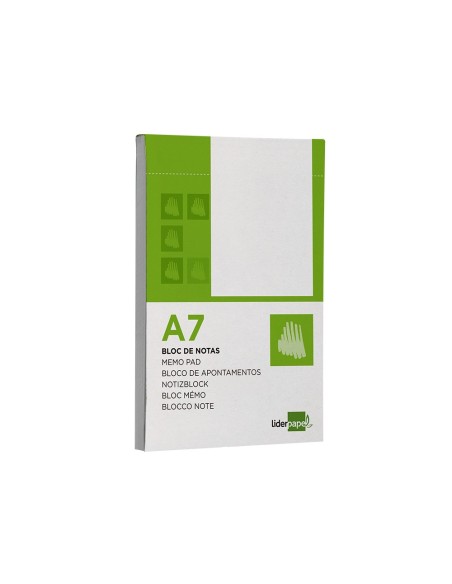 Bloc notas liderpapel liso a7 80 hojas 60g/m2...
