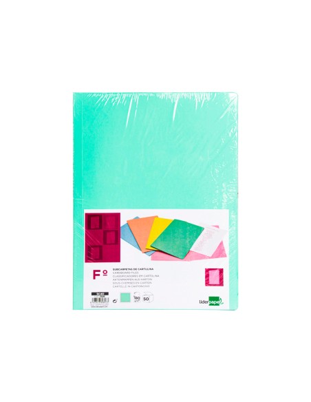 Subcarpeta liderpapel folio verde pastel 180g/m2
