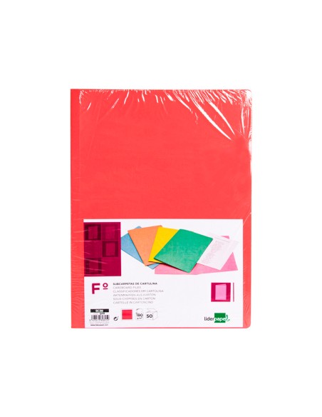 Subcarpeta liderpapel folio rojo pastel 180g/m2