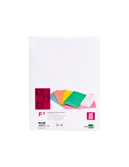 Subcarpeta liderpapel folio blanco 180g/m2