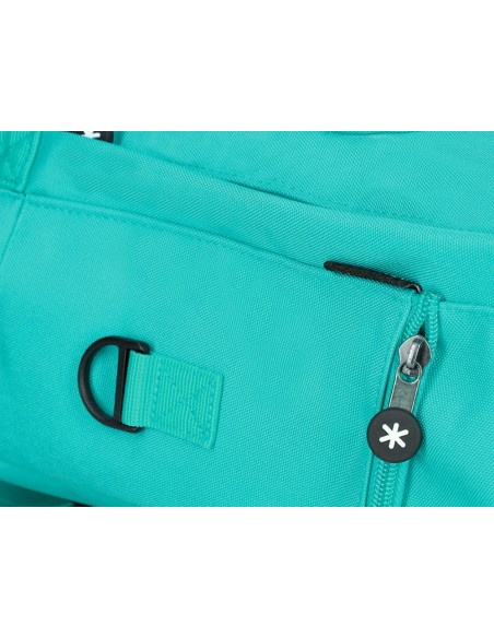 Cartera antartik mochila 2 asas y bolsillos exteriores menta 300x115x390 mm