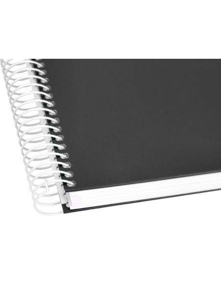 Cuaderno espiral liderpapel a4 micro crafty tapa forrada 120h 90 gr cuadro 5 mm 5 bandas 4 colores color negro