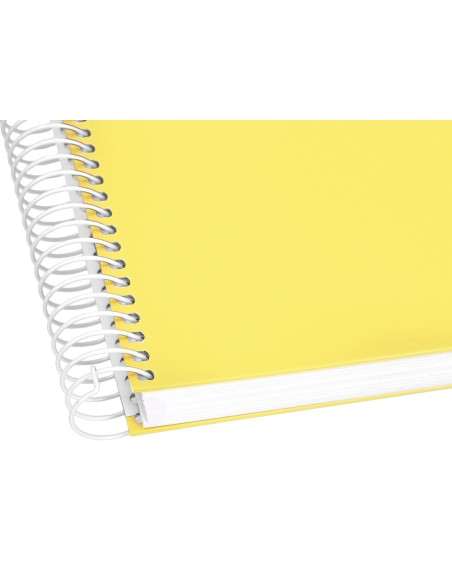 Cuaderno espiral liderpapel a4 micro crafty tapa forrada 120h 90gr cuadro 5mm 5 bandas 4 taladros color amarillo