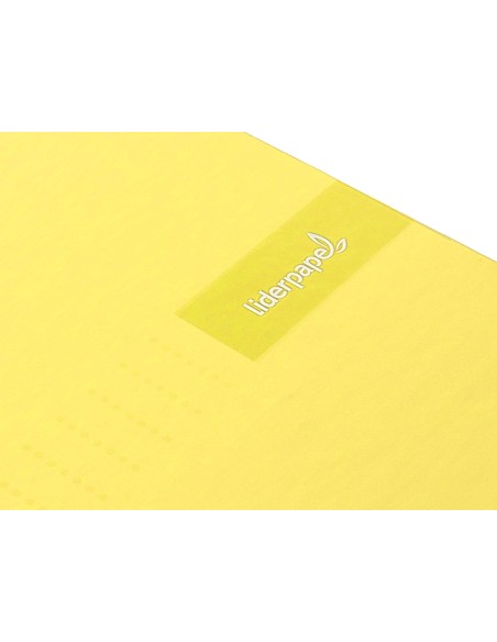 Cuaderno espiral liderpapel a4 micro crafty tapa forrada 120h 90gr cuadro 5mm 5 bandas 4 taladros color amarillo