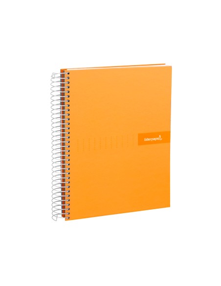 Cuaderno espiral liderpapel a4 micro crafty tapa forrada 120h 90 gr cuadro 5 mm 5 bandas 4 colores color naranja