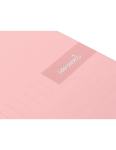 Cuaderno espiral liderpapel a4 crafty tapa forrada 80h 90 gr cuadro 4mm con margen color rosa