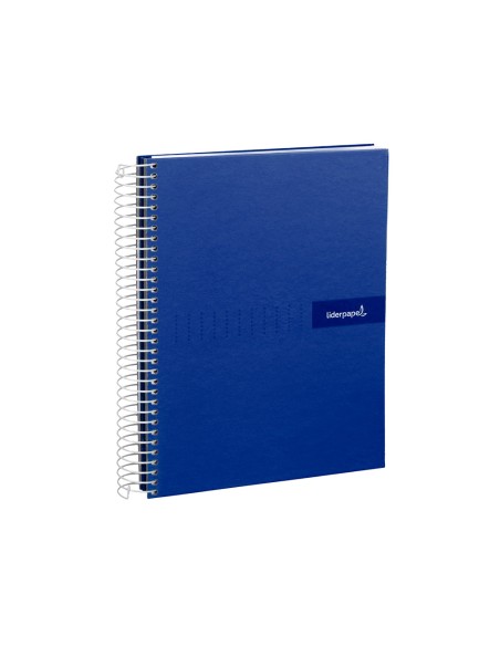 Cuaderno espiral liderpapel a4 crafty tapa forrada 80h 90 gr cuadro 4mm con margen color azul marino