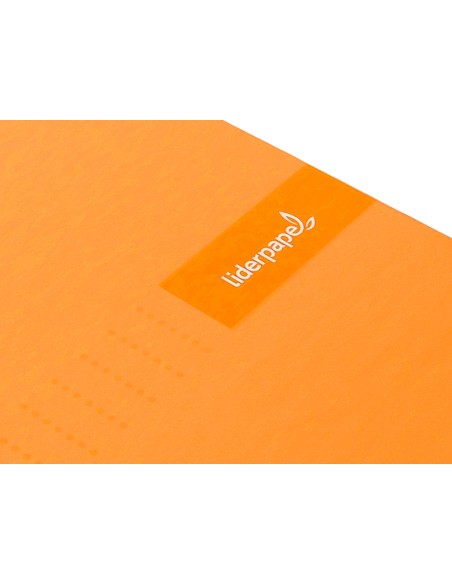 Cuaderno espiral liderpapel a4 crafty tapa forrada 80h 90 gr cuadro 4mm con margen color naranja