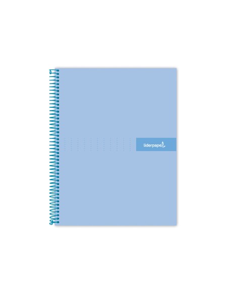 Cuaderno espiral liderpapel a4 crafty tapa forrada 80h 90 gr cuadro 4mm con margen color celeste
