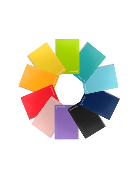 Cuaderno espiral liderpapel folio witty tapa dura 80h 75gr pauta 2,5mm con margen colores surtidos