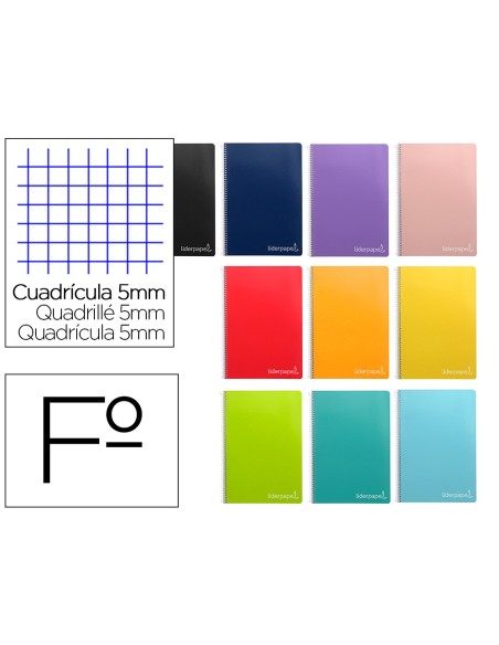 Cuaderno espiral liderpapel folio witty tapa...