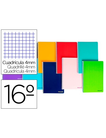 Cuaderno espiral liderpapel bolsillo dieciseavo...
