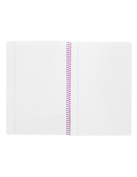 Cuaderno espiral liderpapel folio witty tapa dura 80h 75gr cuadro 4mm con margen color rosa