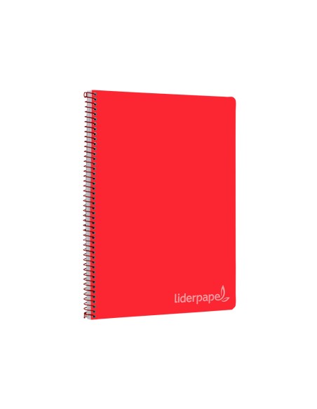 Cuaderno espiral liderpapel folio witty tapa dura 80h 75gr cuadro 4mm con margen color rojo