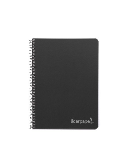 Cuaderno espiral liderpapel cuarto witty tapa dura 80h 75gr cuadro 4mm con margen color negro