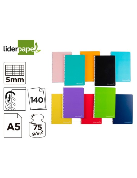 Cuaderno espiral liderpapel a5 micro witty tapa...