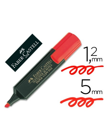 Rotulador faber fluorescente 48-21 rojo
