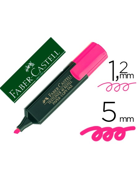 Rotulador faber fluorescente 48-28 rosa