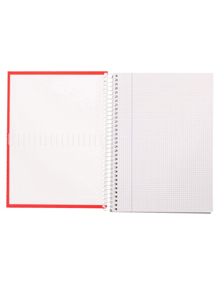 Cuaderno espiral liderpapel a5 crafty tapa forrada 80h 90 gr cuadro 5 mm con margen colores surtidos