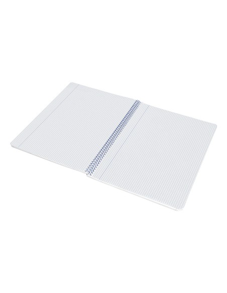 Cuaderno espiral liderpapel a4 wonder tapa plastico 80h 90gr cuadro 4mm con margen color rojo