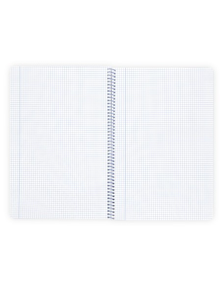 Cuaderno espiral liderpapel a4 wonder tapa plastico 80h 90gr cuadro 4mm con margen color gris