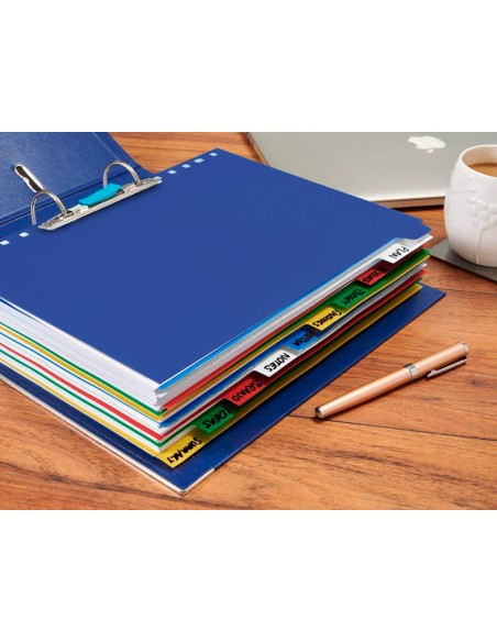 Separador liderpapel plastico juego de 5 separadores folio 16 taladros