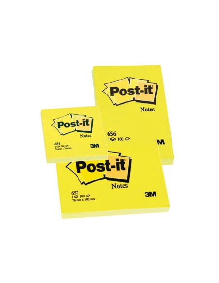 Bloc de notas adhesivas quita y pon post-it 76x127 mm con 100 hojas 655