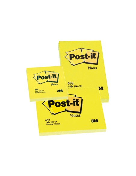 Bloc de notas adhesivas quita y pon post-it 38x51 mm con 100 hojas 653e