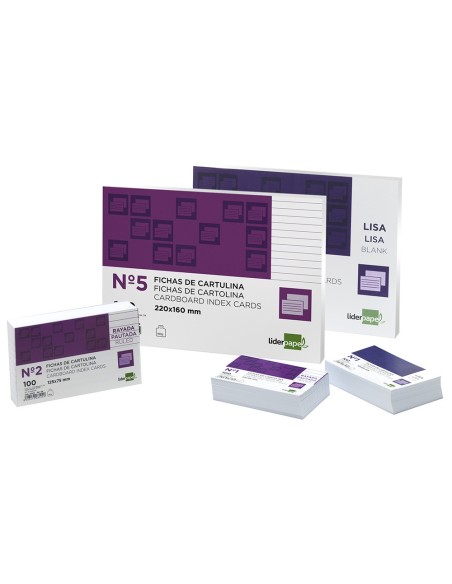 Ficha liderpapel lisa nº5 160x220mm paquete de...