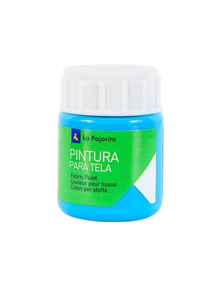 Pintura para tela la pajarita azul cyan 25 ml