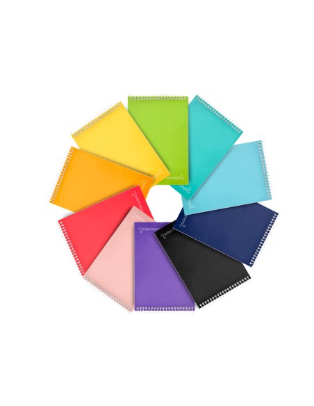 Cuaderno espiral liderpapel bolsillo octavo apaisado witty tapadura 80h 75gr cuadro 4 mm colores surtidos
